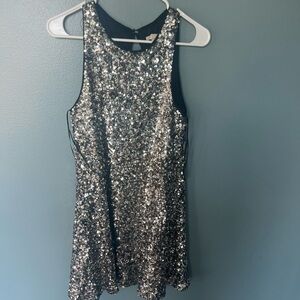 Gianni Bini Kids Formal Sequin Dress - Silver and Black